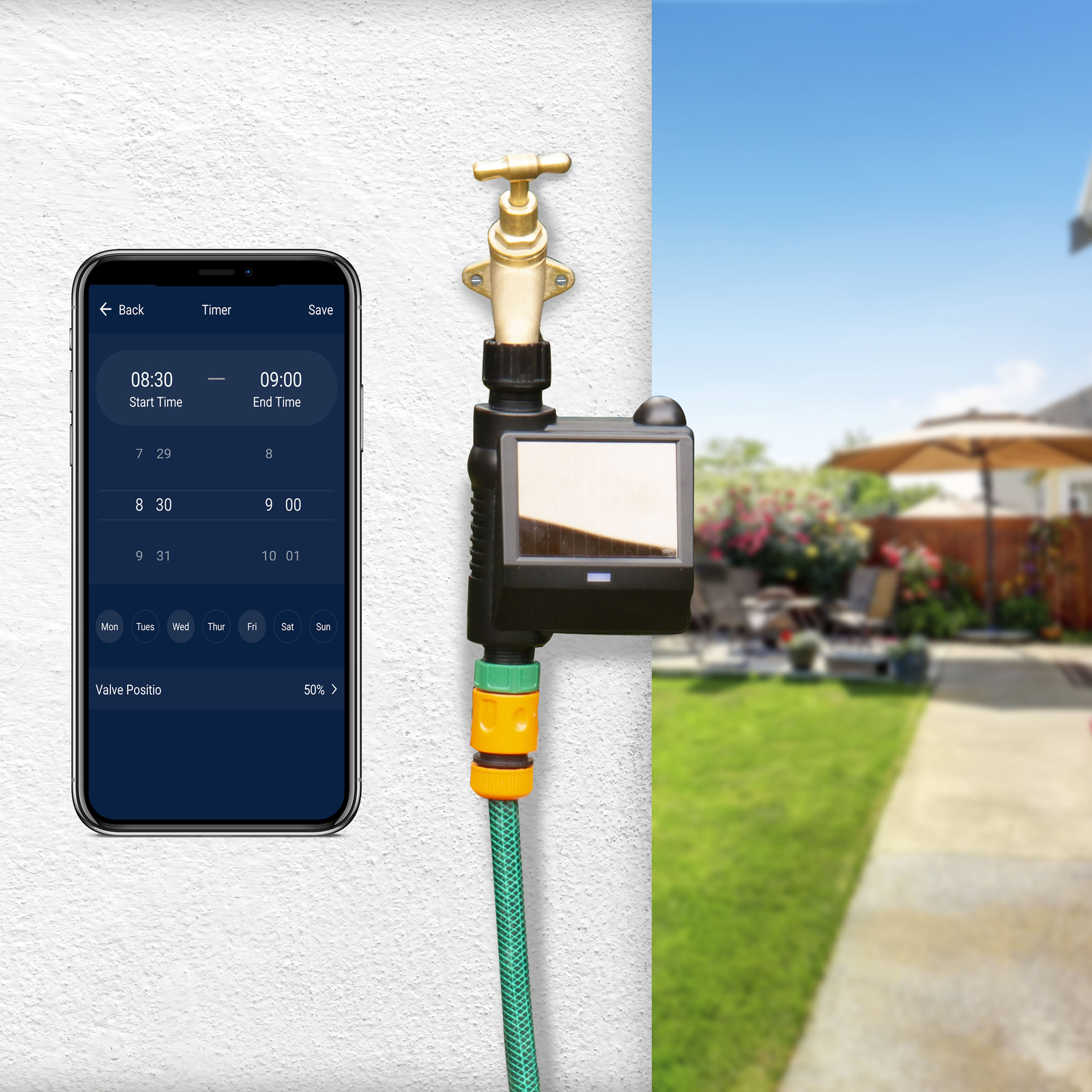 Laser Solar-Powered Smart Water Controller: App & Alexa/Google Assistant