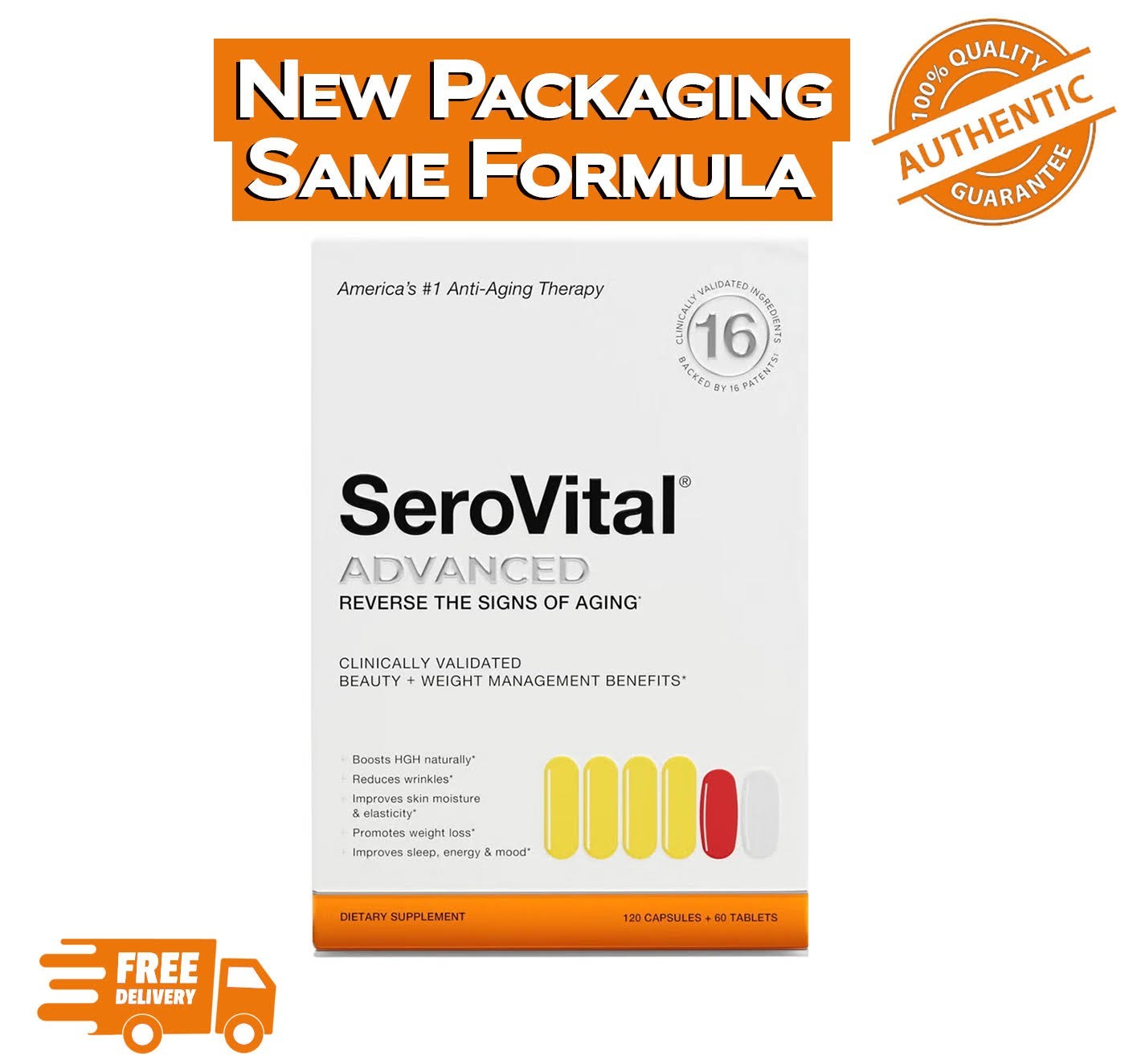 SeroVital Advanced Dietary Supplement 120 Capsules + 60 Tablets