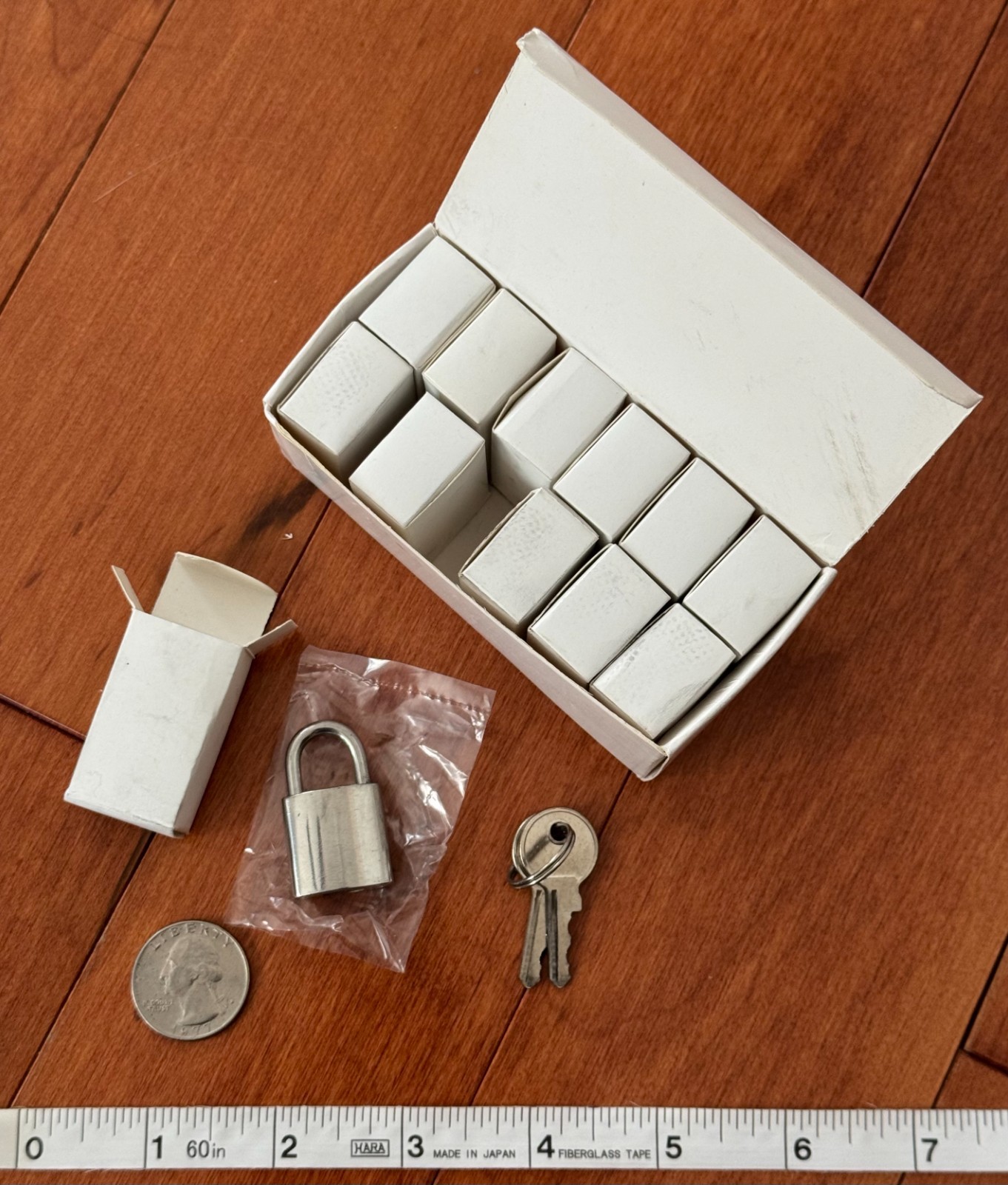 Box of 12 Custom Manufactured Small Stainless Steel Padlocks