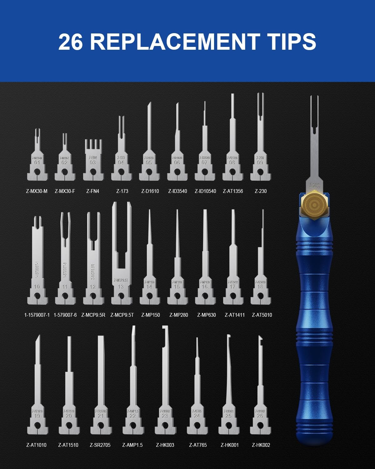 Terminal Removal Tool Kit, 30PCS Professional Depinning Tool Set with Replaceabl