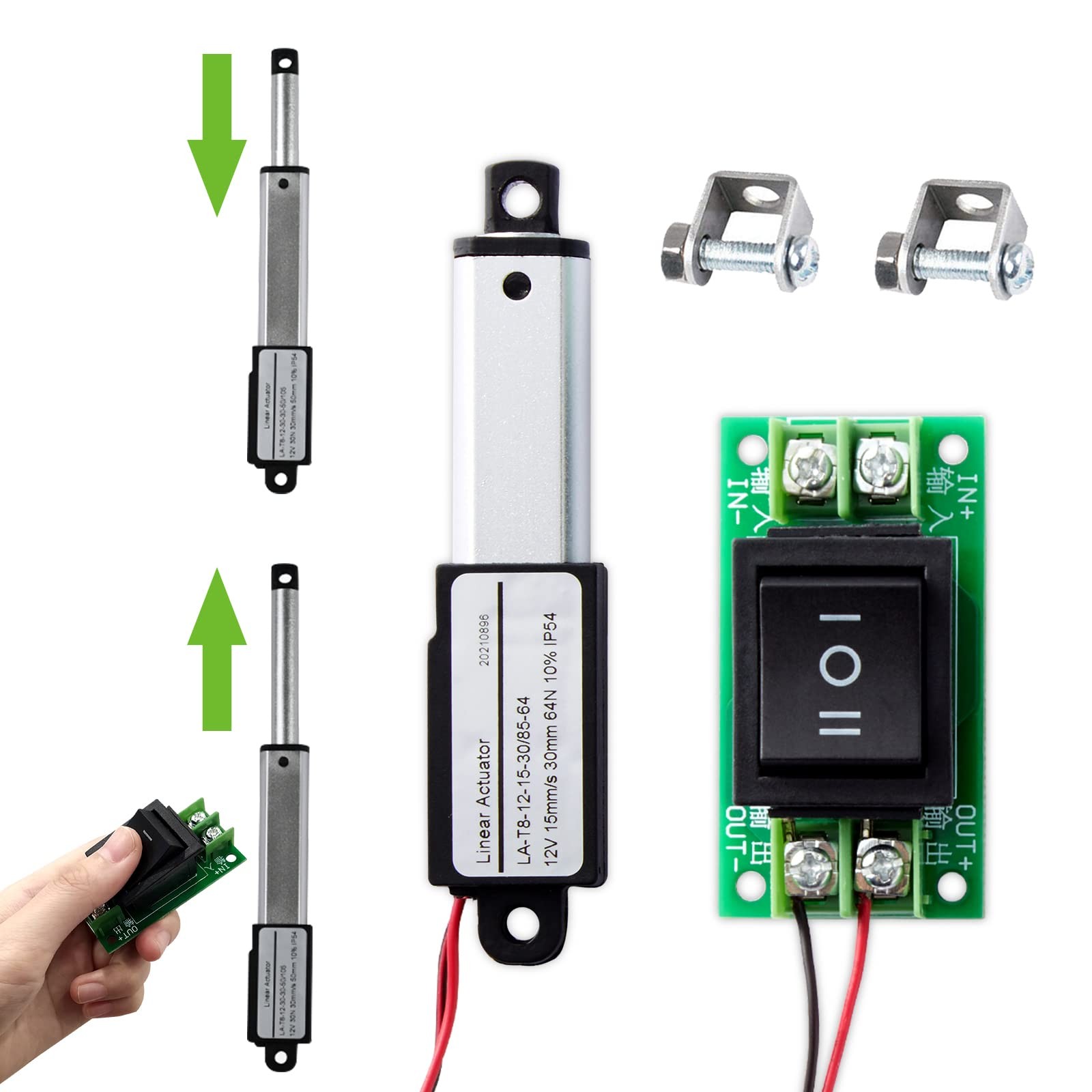 Micro Linear Actuator with Switch Controller, 2 Stroke Small Electric Motion Act