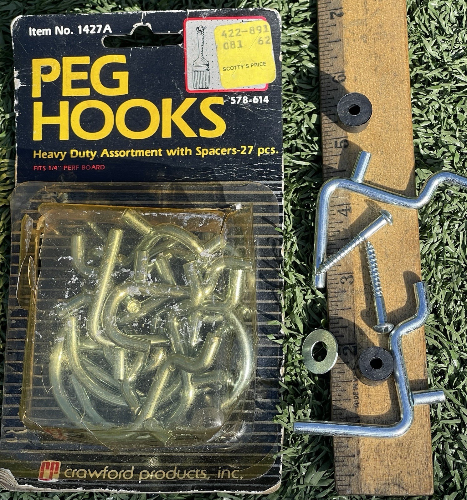Crawford Peg Hooks 1427A 27 Pc Heavy Duty Pegboard Hook Assortment NOS
