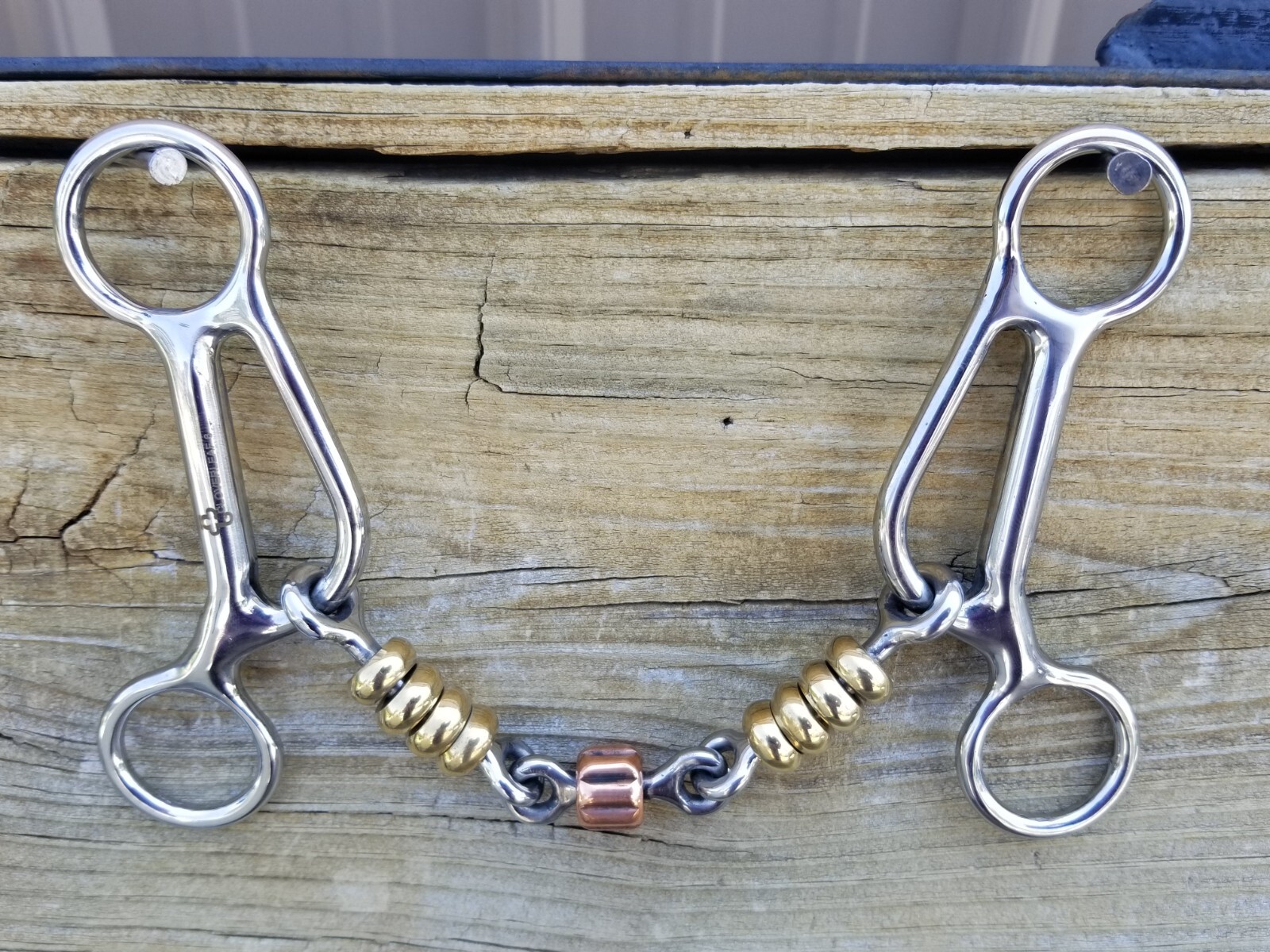 Short Shank Gag Bit with Brass Beads
