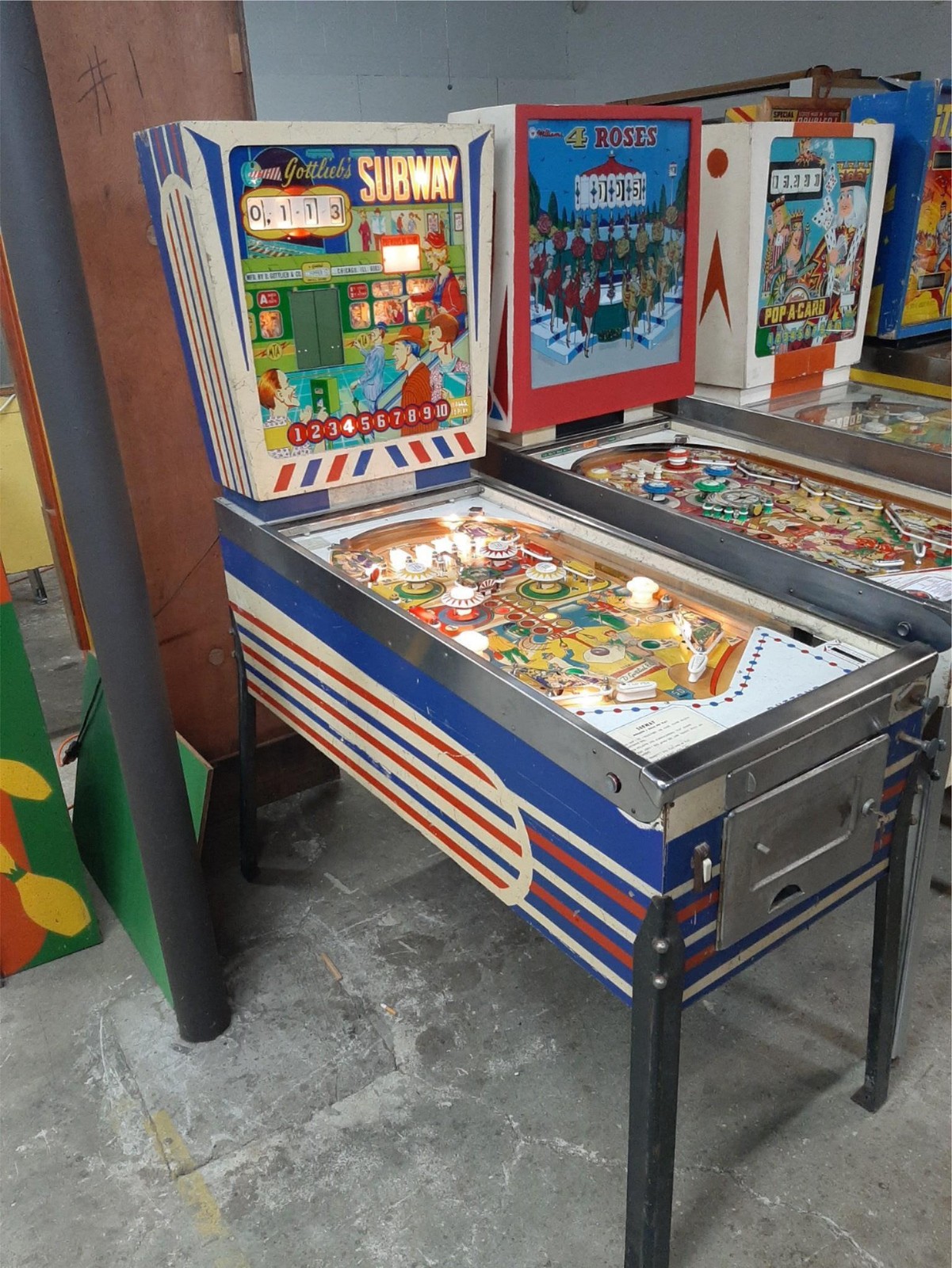 1966 Gottlieb Subway Pinball With Animated Backglass Shopped Pick Up WI 53172