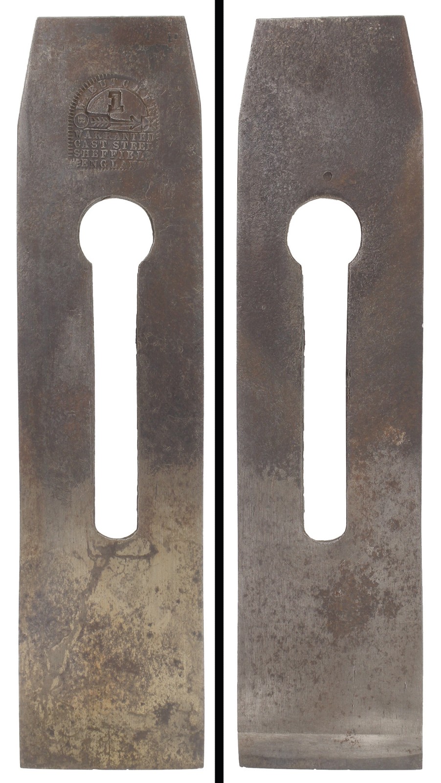 Orig. W. Butcher 2"  Width Tapered Single PLane Cutting Iron - mjdtoolparts