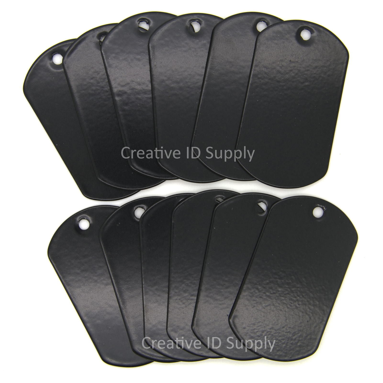 Lot 100 Black Stainless Steel Military Specs Dog Tag Blank