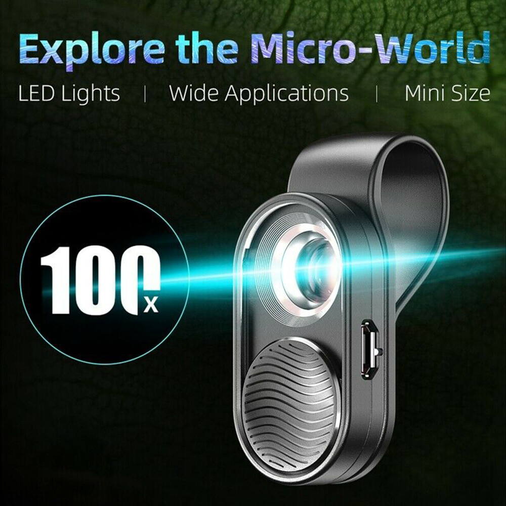 APEXEL 100X Microscope Lens Mobile Phone High Magnification For Smartphone