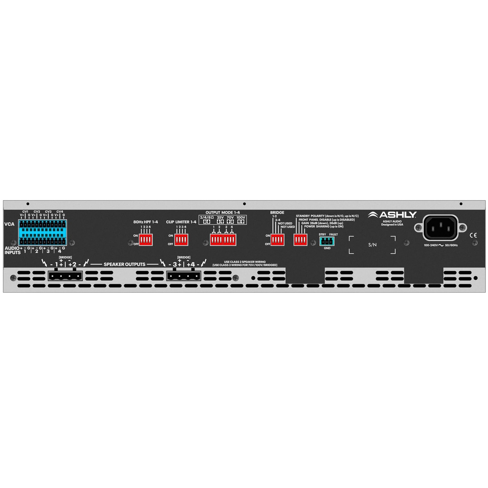 Ashly MA250.4 4 x 250W Class D Amplifier