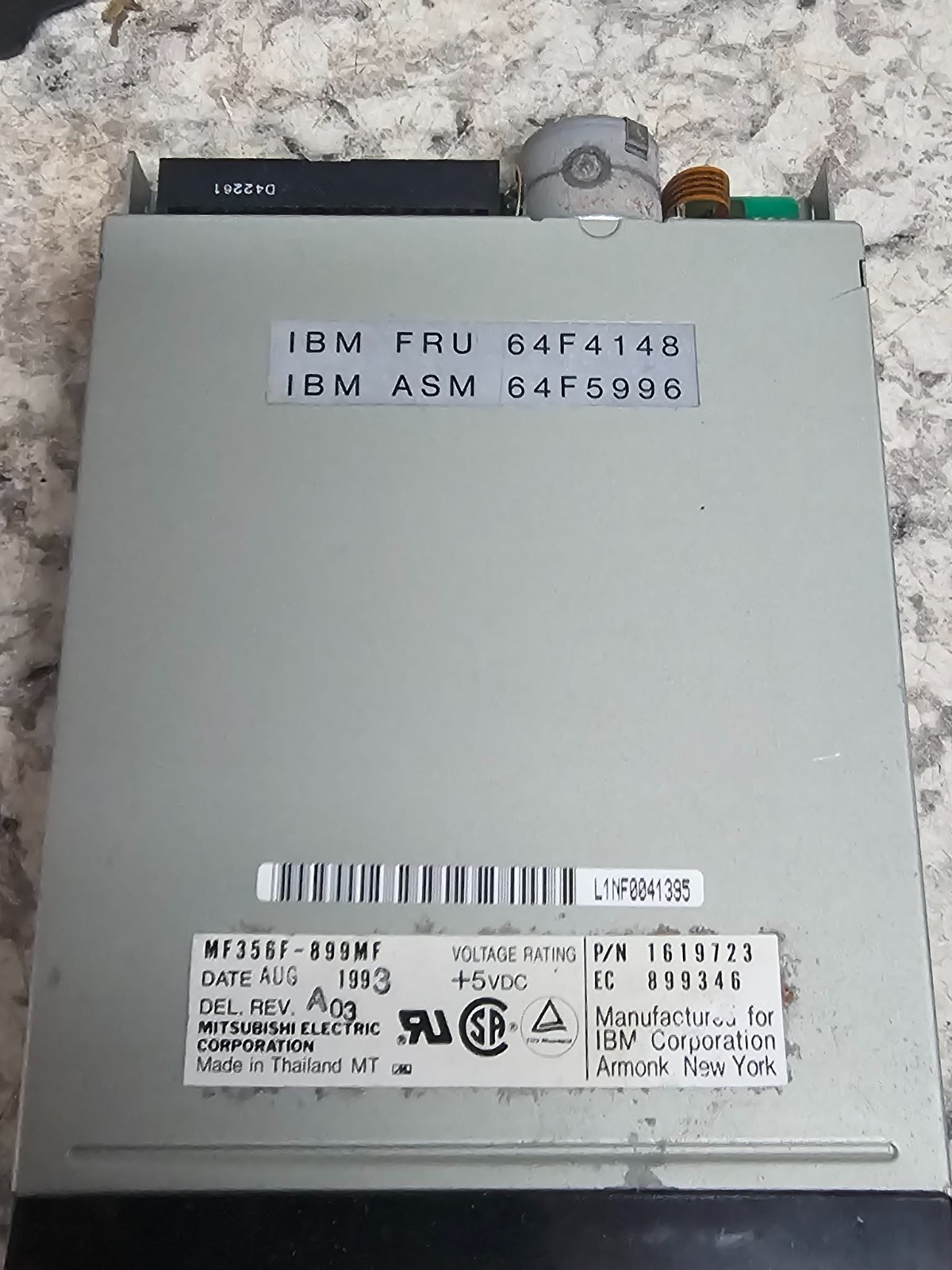 Rare Vintage IBM MITSUBISHI MF356F-899MF 2.88MB 3.5" FLOPPY DISC DRIVE 1619723