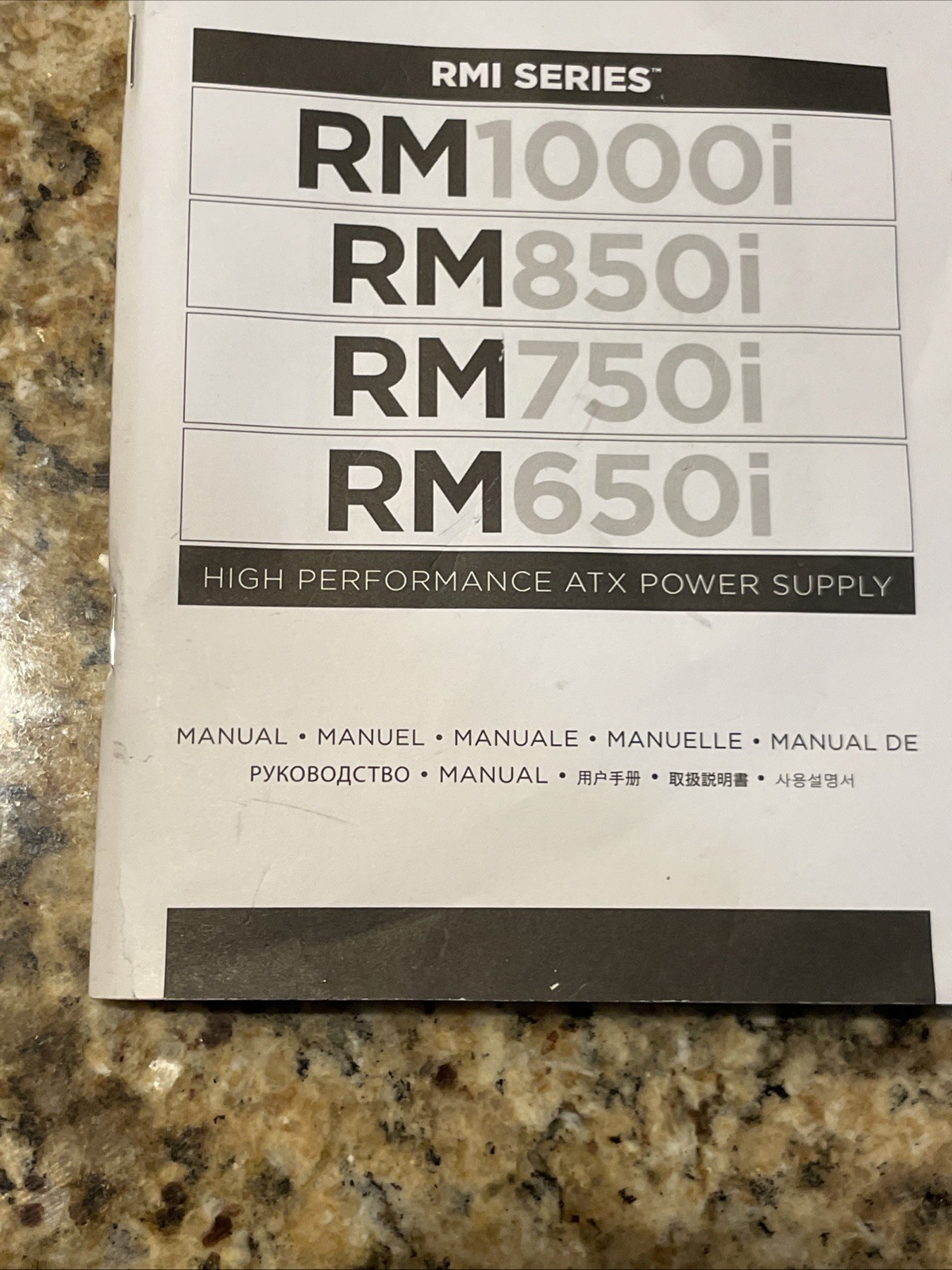 Corsair RMI Series Book Manual PM1000i RM850i RM750i RM650i