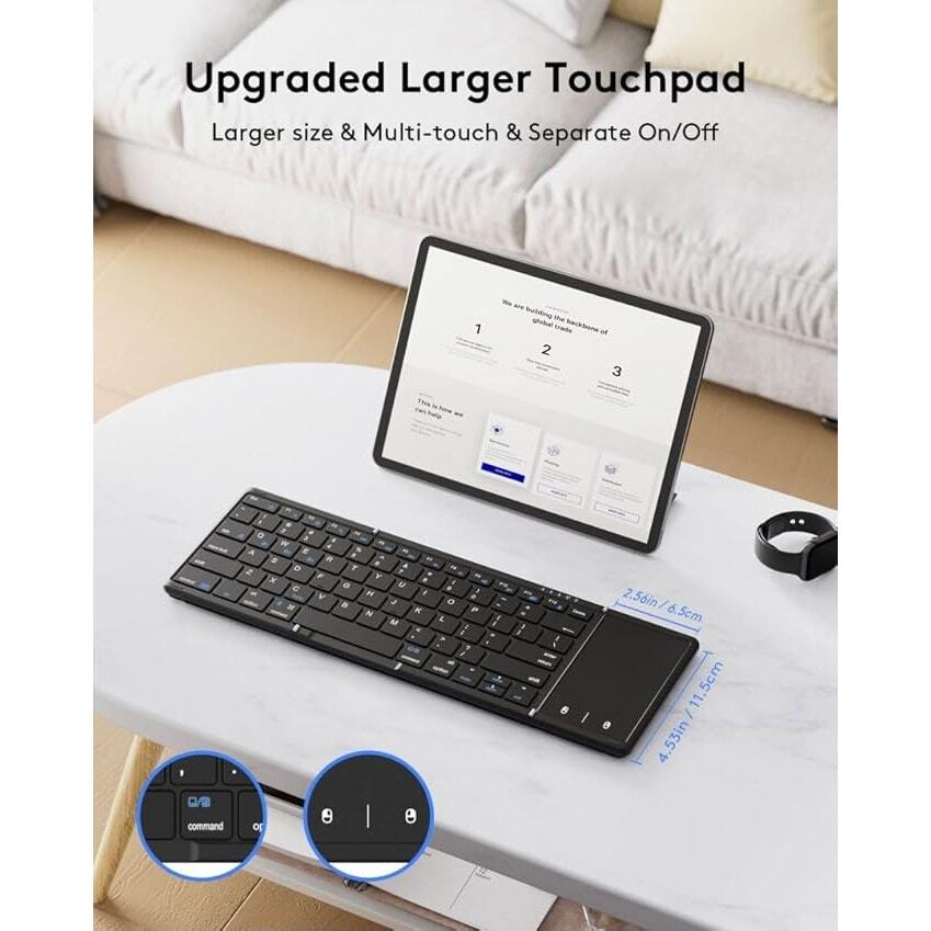 NEW Foldable Bluetooth Keyboard with Touchpad Wireless OS Android Windows Mac