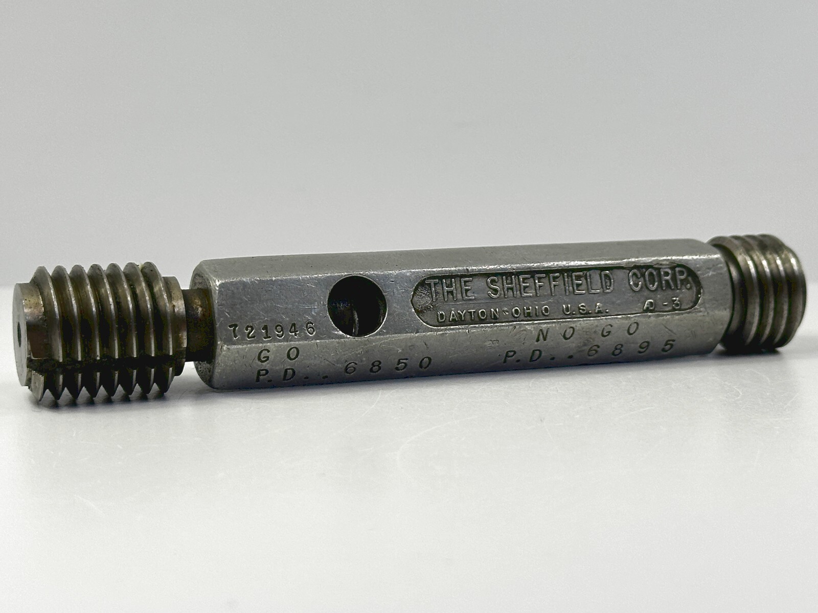 Sheffield 3/4-10NC3 GO PD .6850 NOGO .6895 Thread Plug Gage Used
