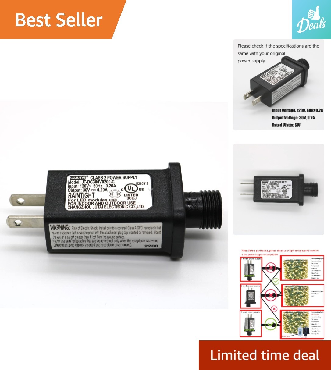 Durable 30V 6W Waterproof LED Transformer - Perfect for All Your Lighting Needs