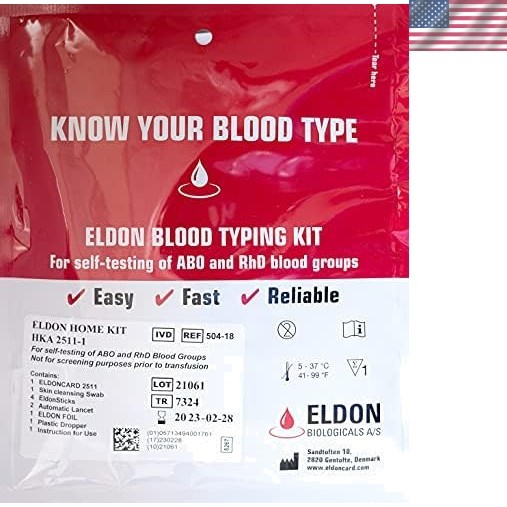 Convenient Home Blood Typing Kit - Includes Enhanced Lancet for Accurate Results
