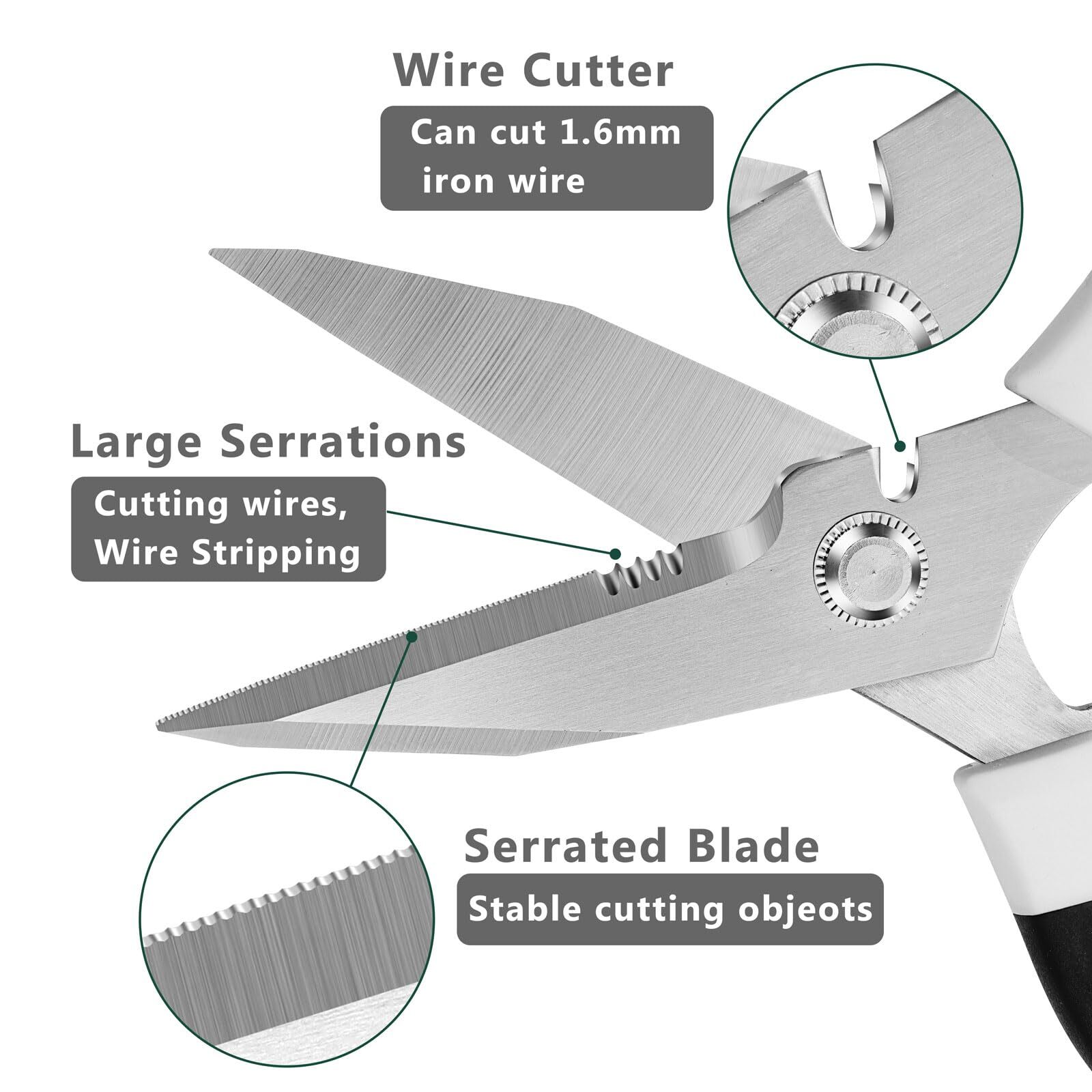 Utility Scissors Heavy Duty Multipurpose 8''sharp Scissors All Purpose heavy ...