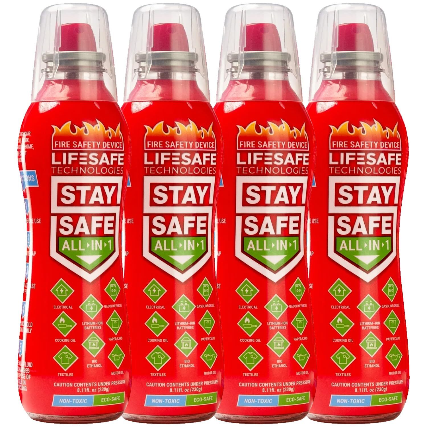 StaySafe All-in-1 Portable Fire Extinguishing Spray By LifeSafe Technologies | C