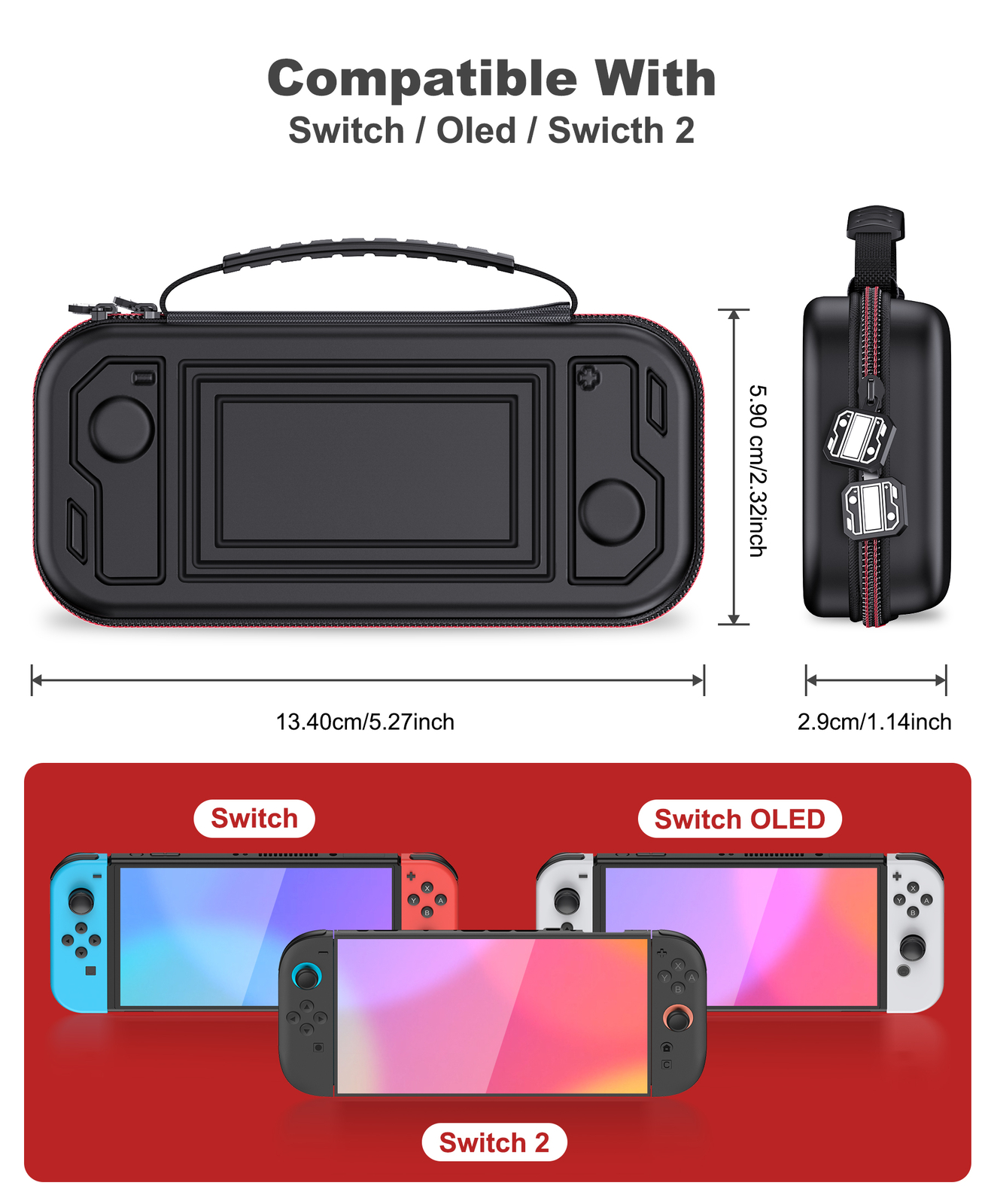 Portable Carrying Case For Switch 2 2025/Switch/OLED Protective Hard Shell