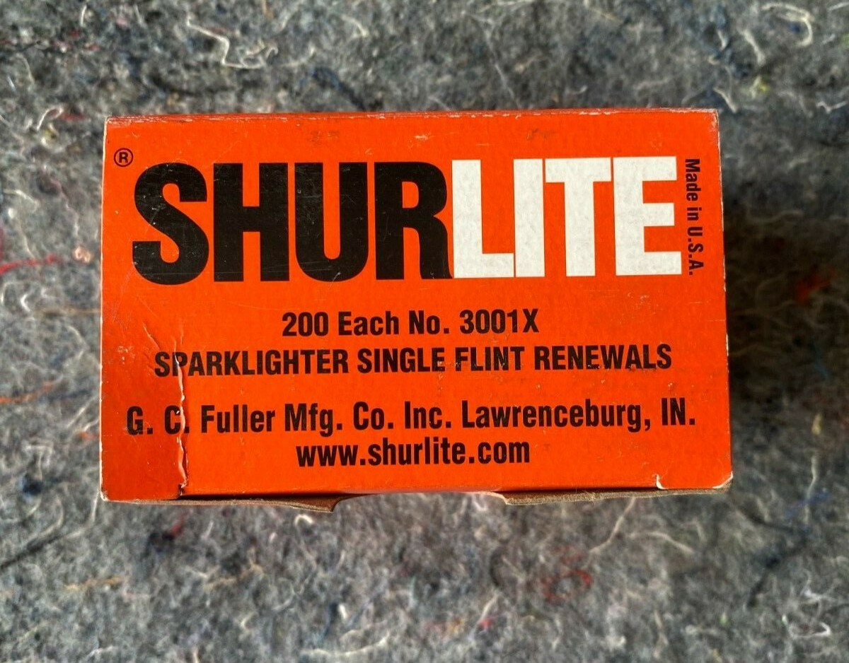 Shurlite Sparklighter Single Flint Renewals 3001X Box of 200