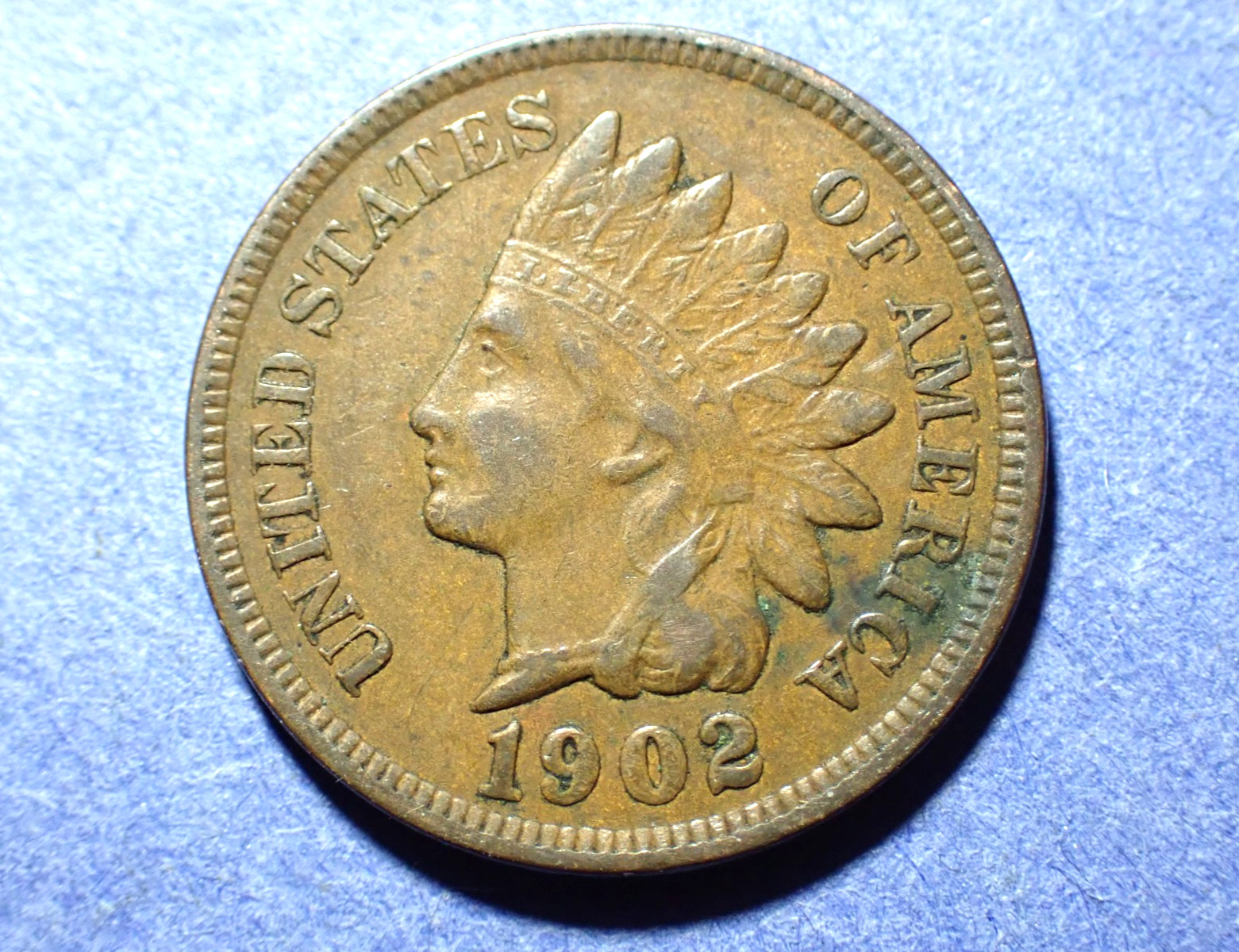 1902 Indian Cent  Abt. XF