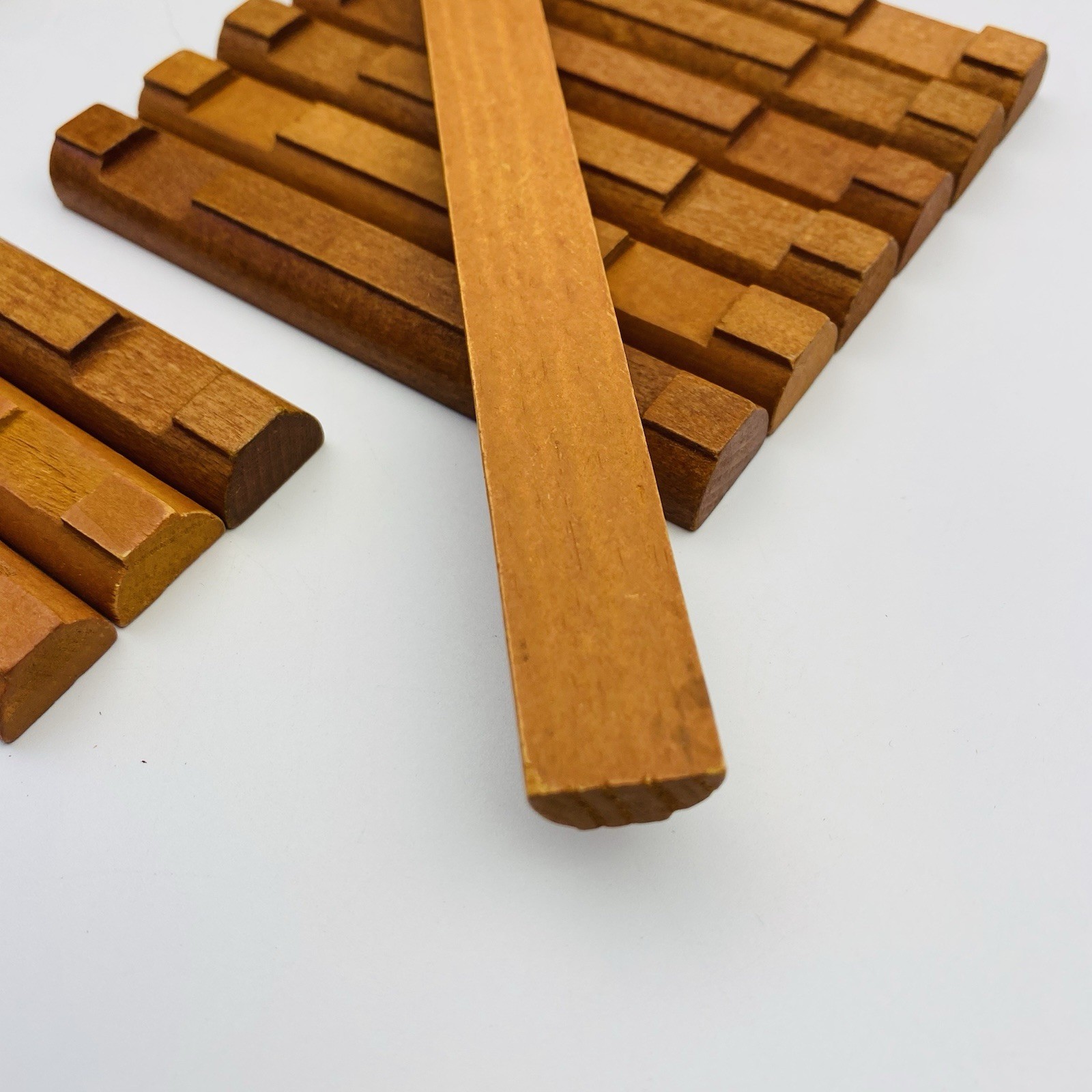 16 Lincoln Log Light Brown Color Half Round Flats Assortment Base Wood Parts