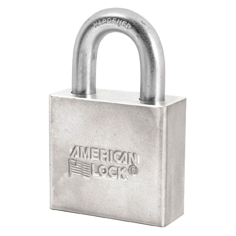 AMERICAN LOCK A50 Keyed Padlock, 3/4 in,Rectangle,Silver PK 5