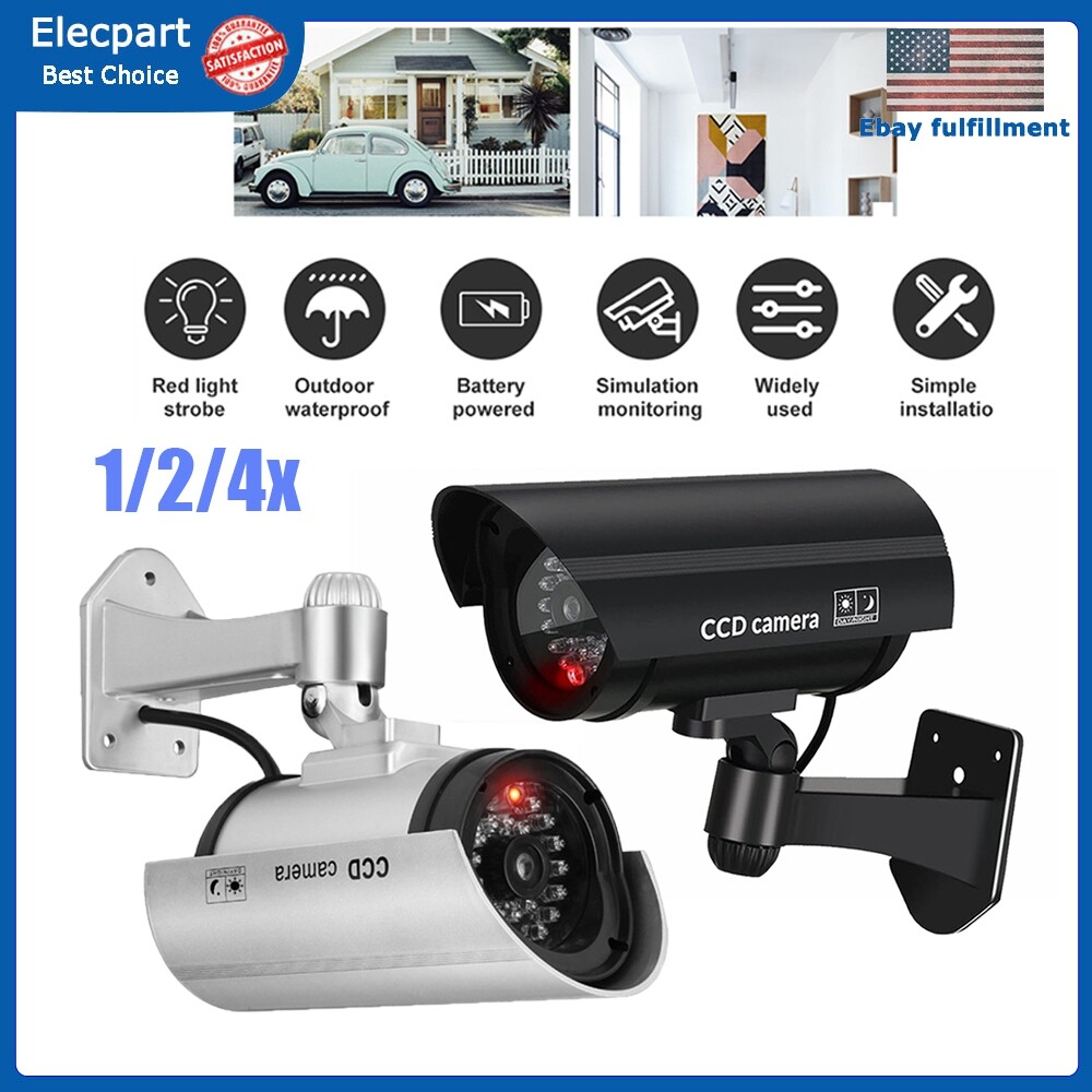 Dummy Fake Security CCTV Camera Outdoor Flashing LED Light Surveillance IP54