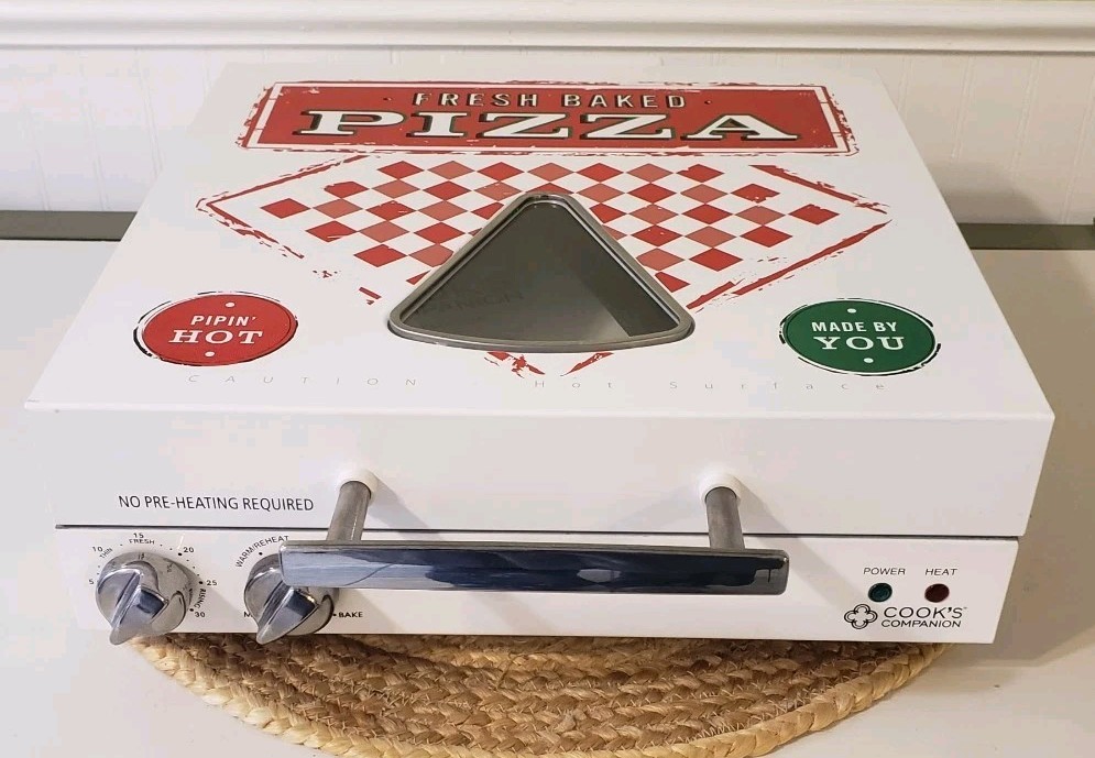 Cook’s Companion Pizza Box Oven 12" Countertop 1200W Rotating Tested