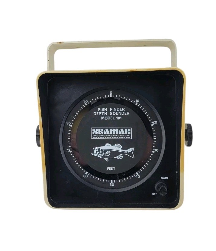 Vintage SEAMAR Marine Fish Finder Depth Sounder with Mount Model 101 Japan