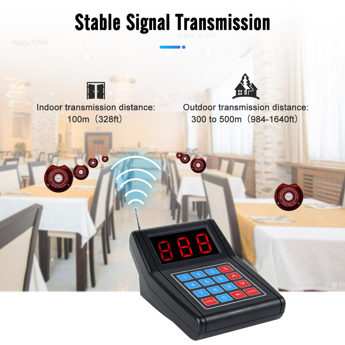 Retekess TD165 Pagers for Restaurants Wireless Pager System Queuing 10 Buzzers
