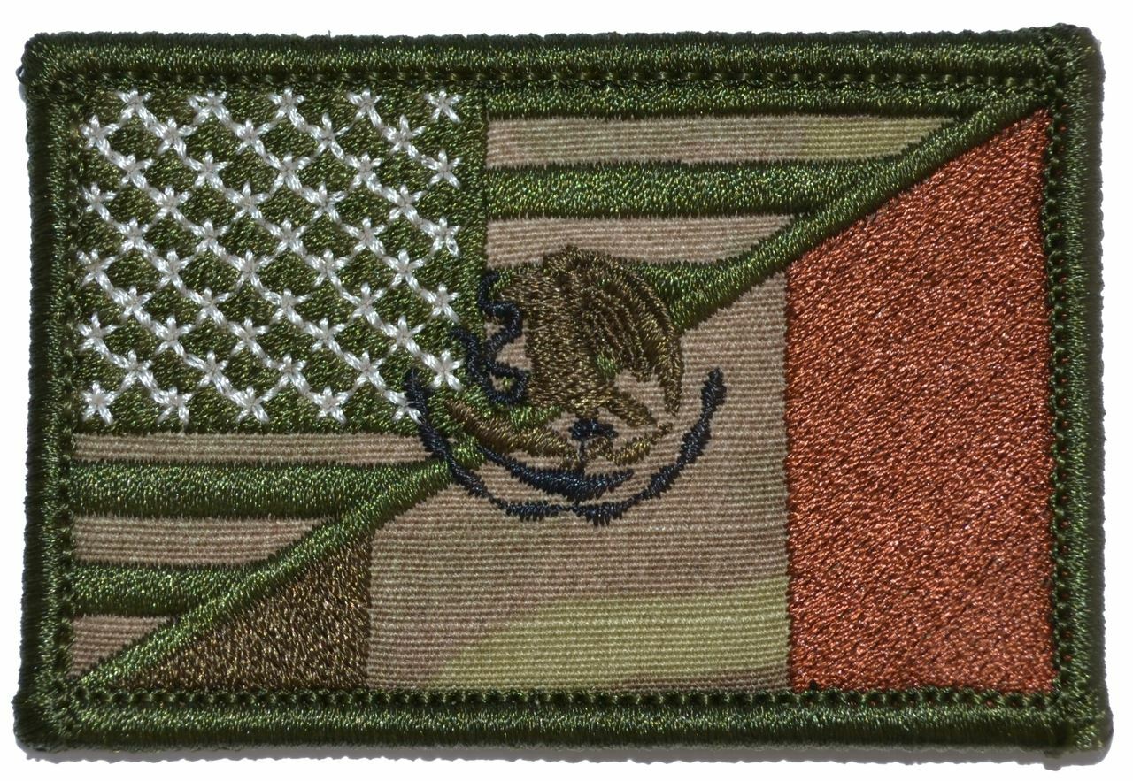USA / Mexico Flag Patch 2x3