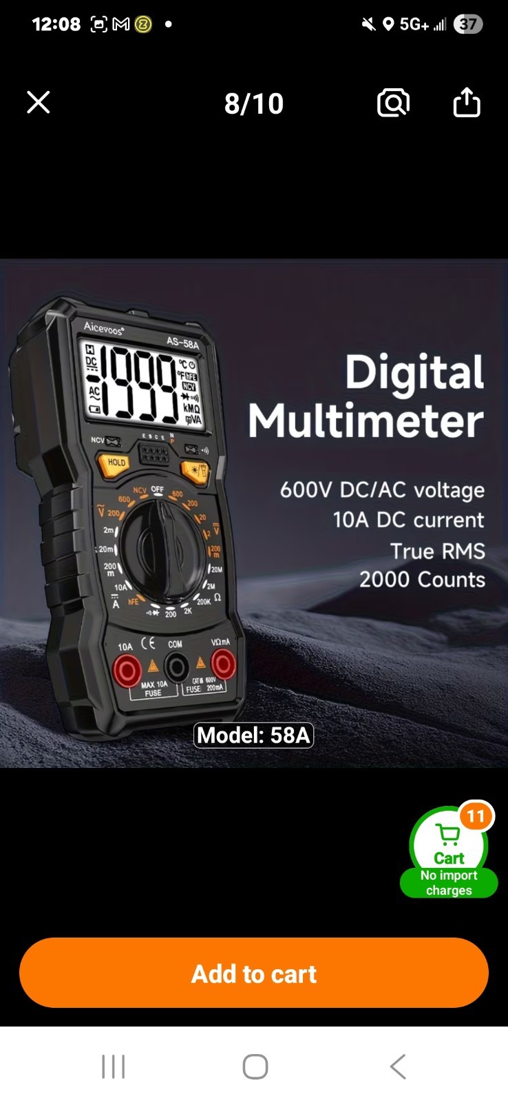 Professional Electrical Kit. Multimeter+10 Professional Gage Wire +bonus Tool.