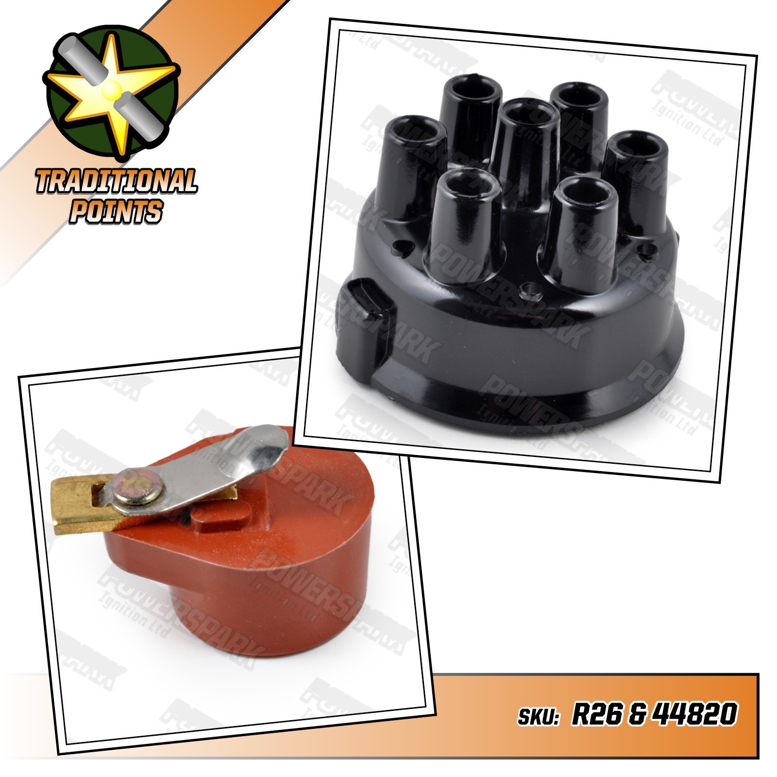 Delco 6 Cylinder Distributor Cap and Rotor Arm Bond Triumph Vauxhall
