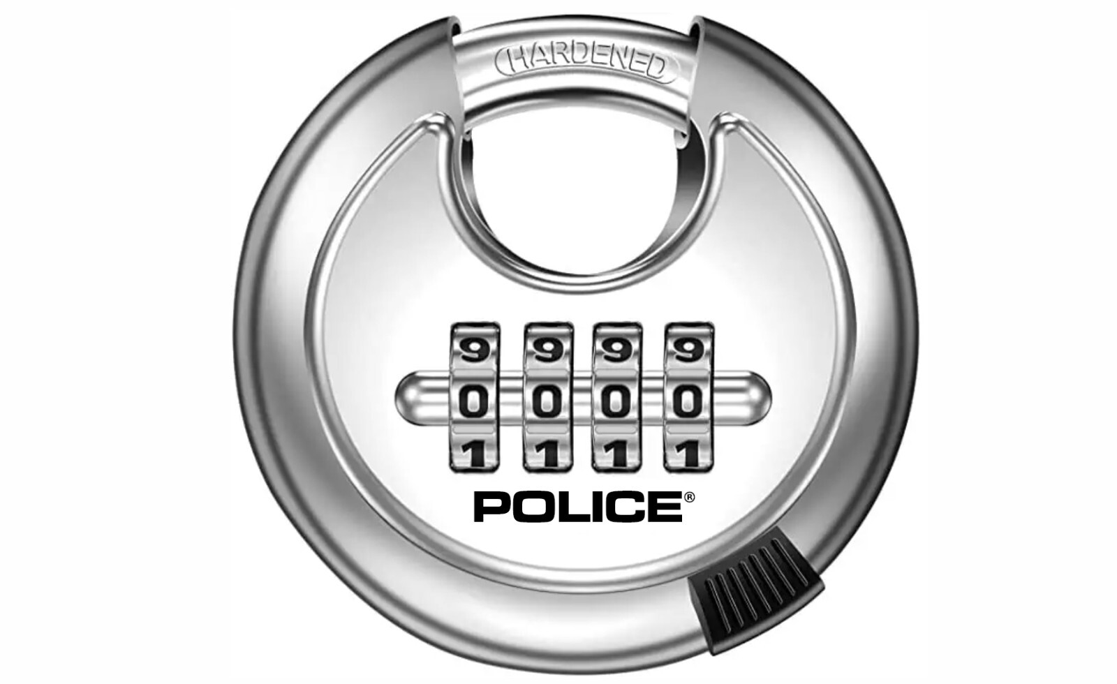 POLICE Combination Disc Padlock Stainless Steel Round Hardened Shackle Lock