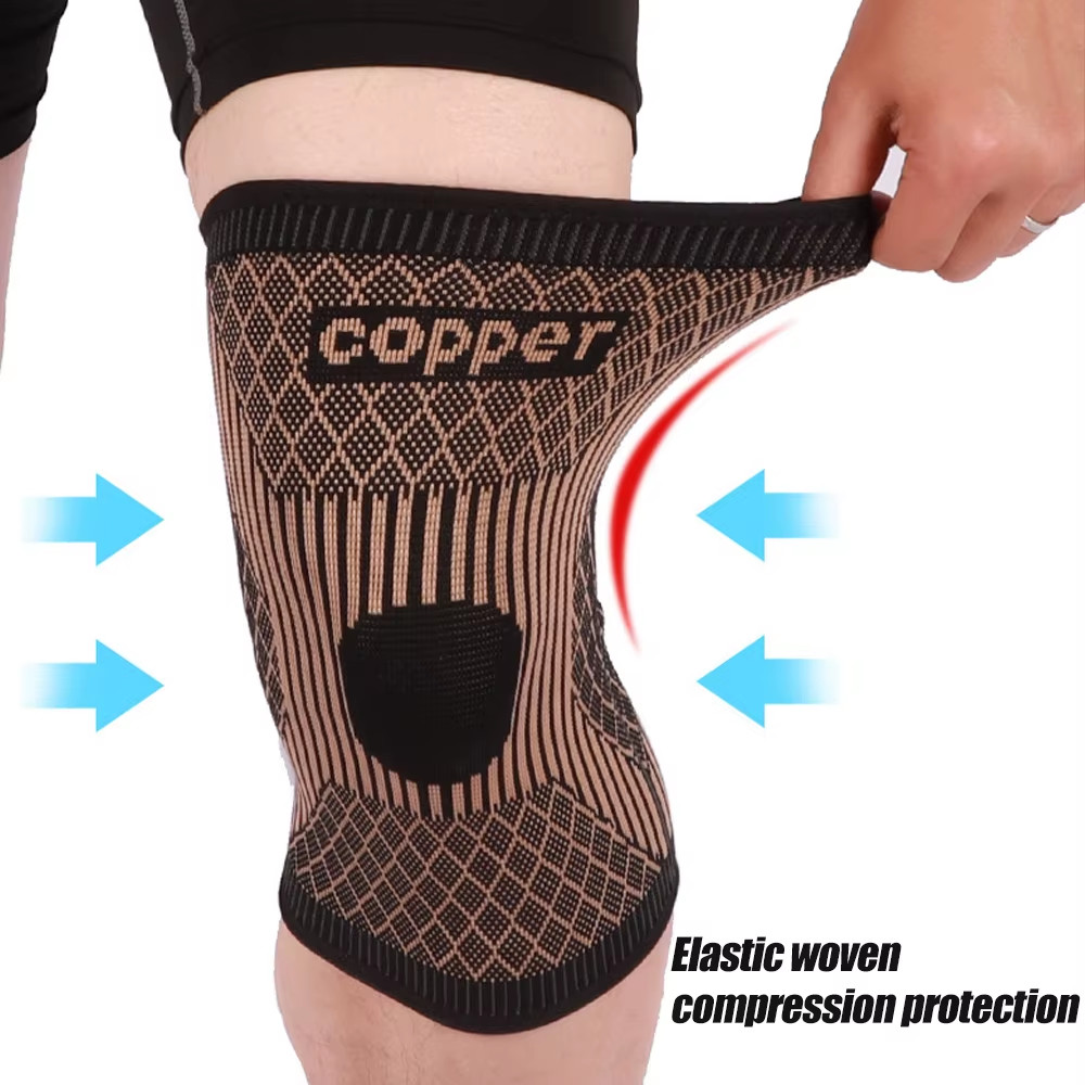 Compression Copper Knee (2Pack) Braces Sleeves Support Arthritis Joint Men Women