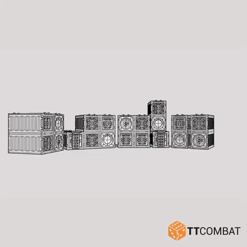 TTCombat TTSCW-SFG-166 Goliath Container Wall (Sci-Fi Gothic) Terrain Kit