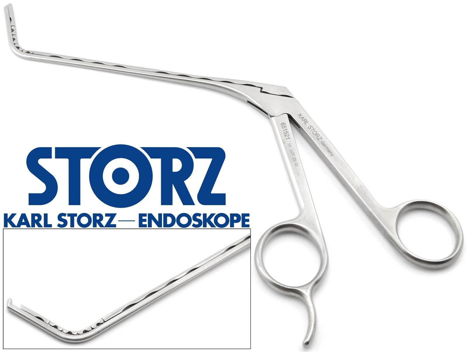 KARL STORZ 651521 Frontal Sinus ENT Punch Curved 70° Up Turn 3.5mm Cut Bite 5.5"