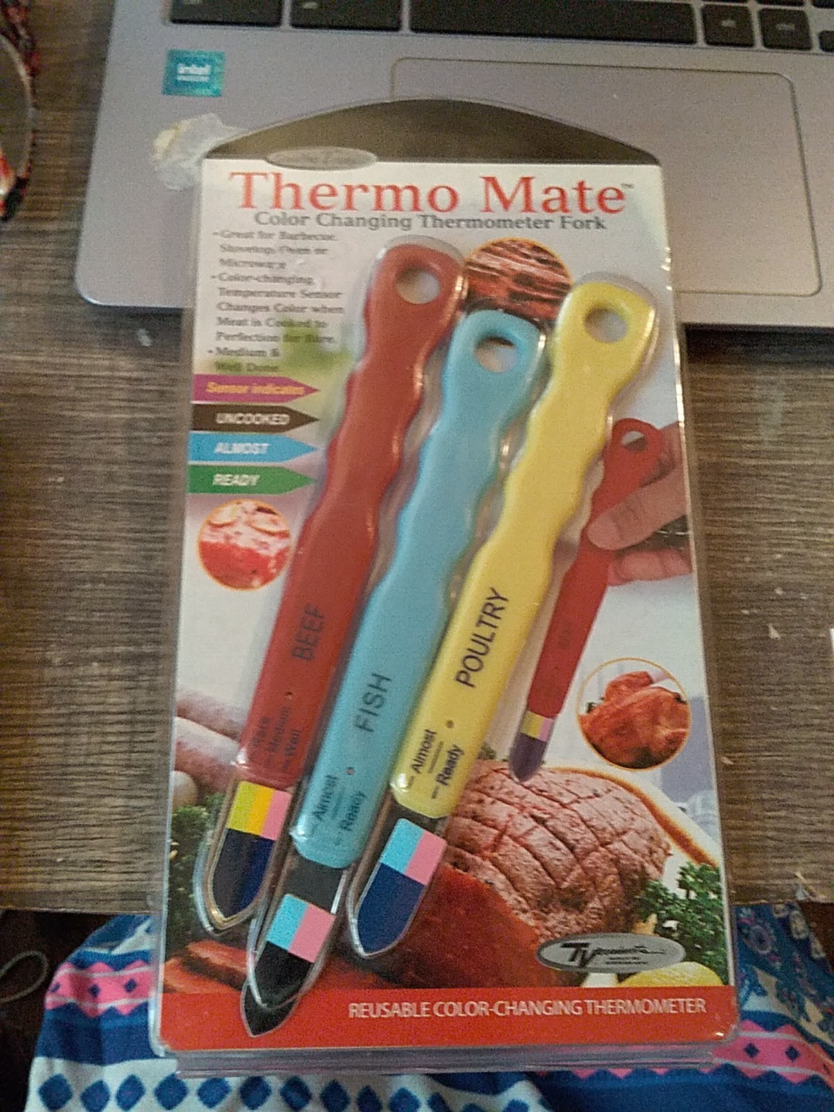 Thermo Mate Color Changing Thermometer Fork Brand New