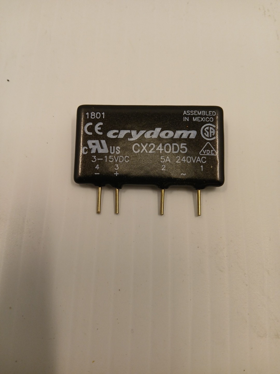 New Crydom CX240D5R Solid State Module 3-15VDC 4-Pin 5A 240VAC