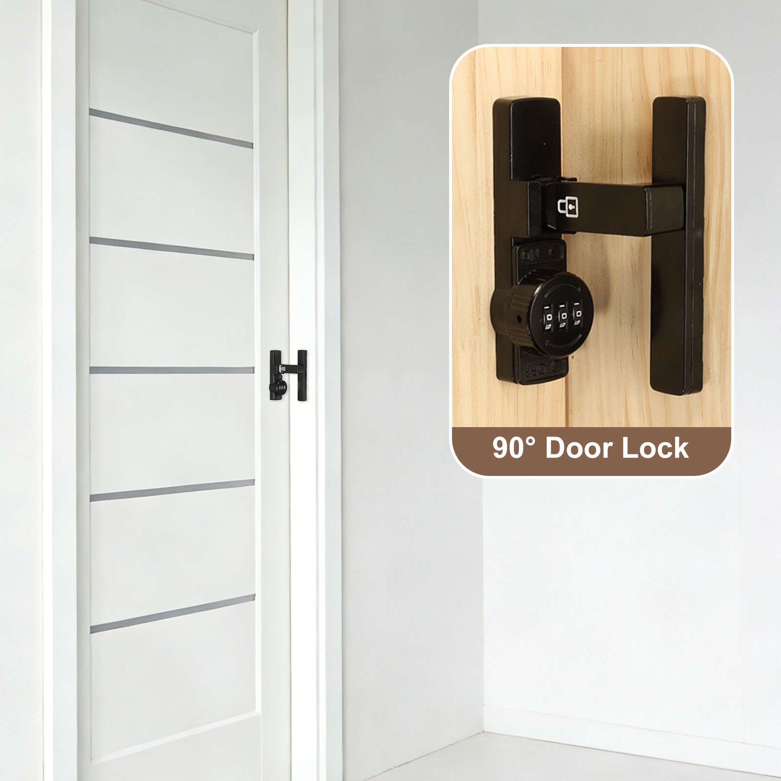 90 Degree Slide Lock with 3 Digit Code for Flip, White