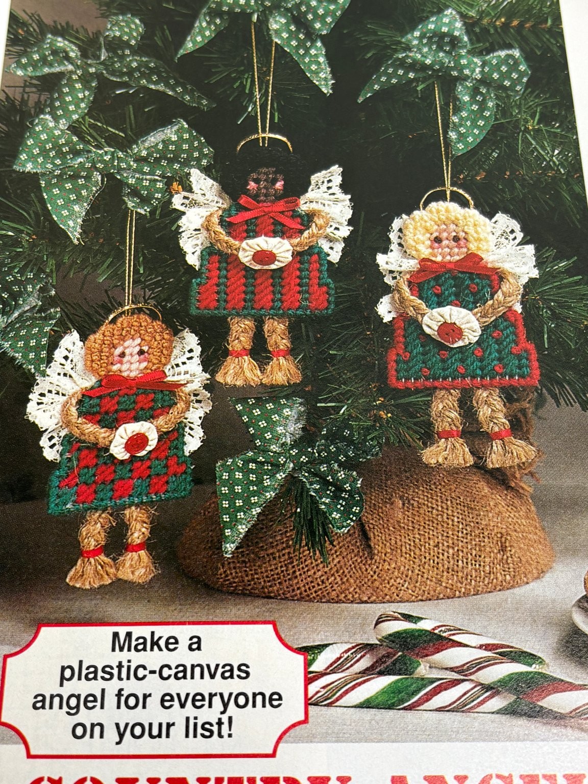 Country Angel Trio by Joan Green Plastic Canvas Pattern Magazine Pages