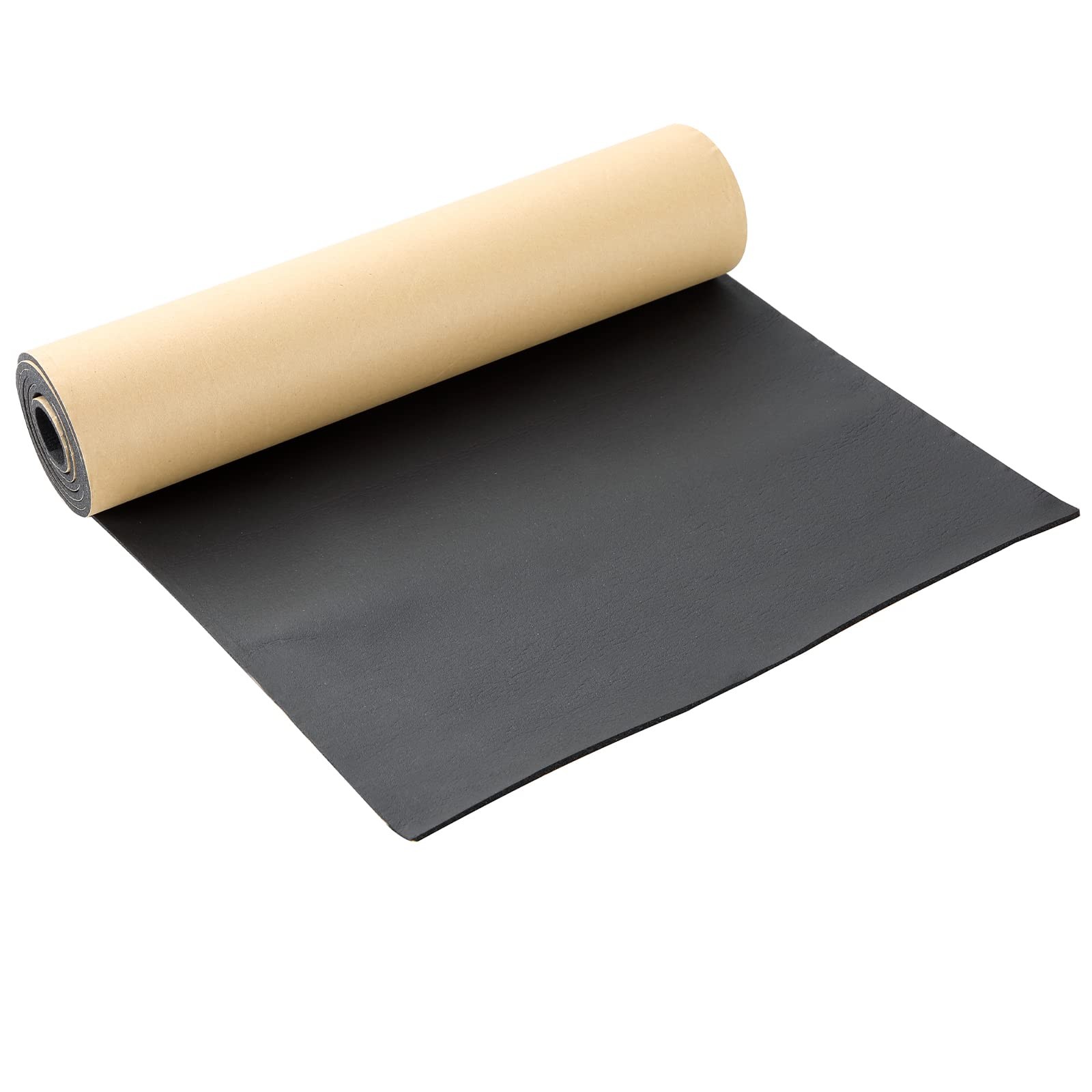 NATGAI Sponge Neoprene with Adhesive 1/8” Thick X 12” Wide X 24” Long, Black