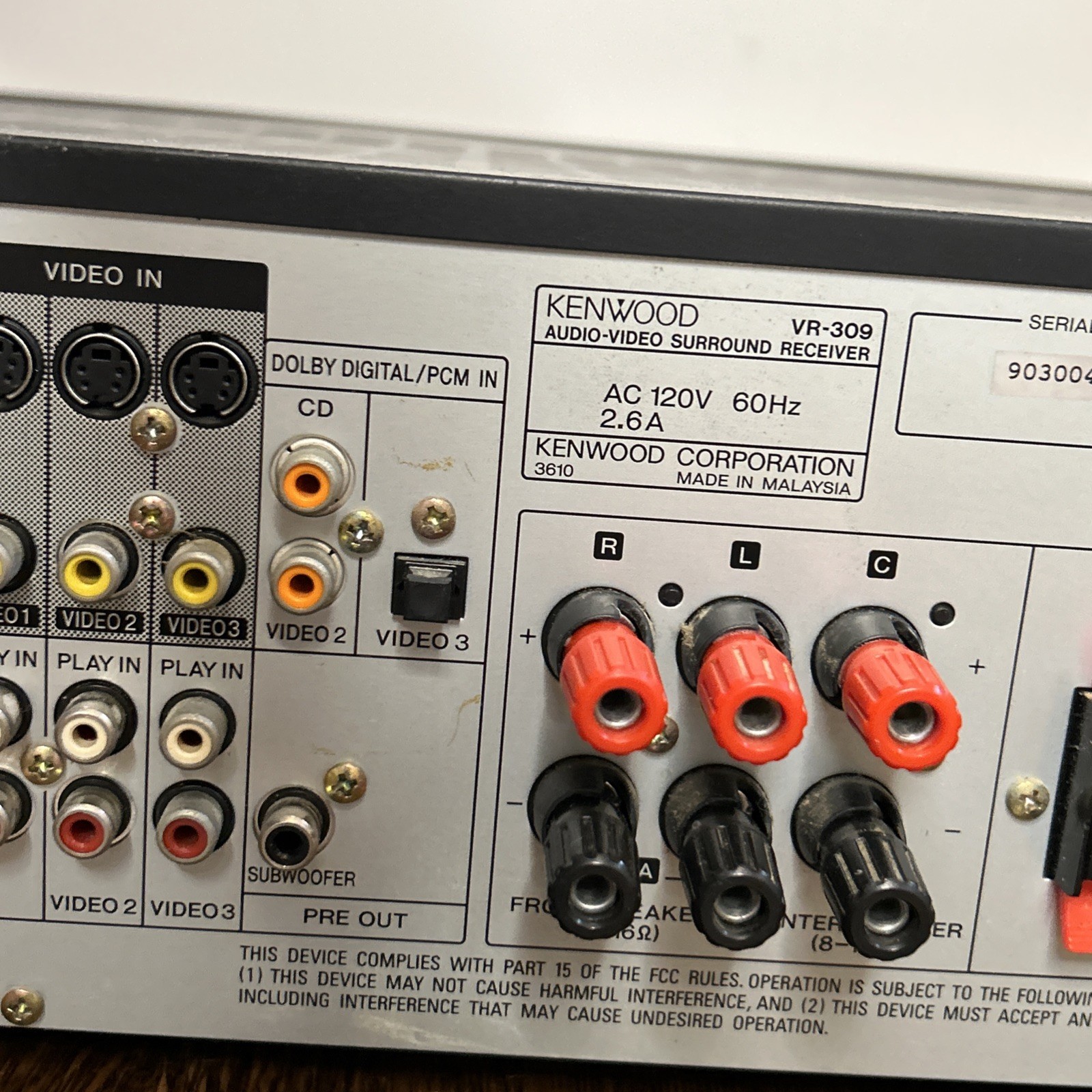 KENWOOD VR-309 5.1 DOLBY DIGITAL RECEIVER