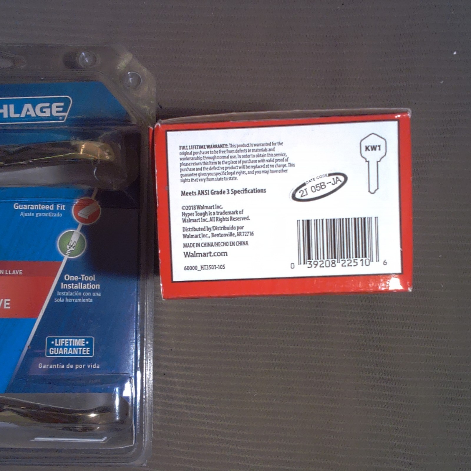 Hyper Tough & Schlage Keyed Entry Deadbolt Lockset Polished Brass Adjustable Fit