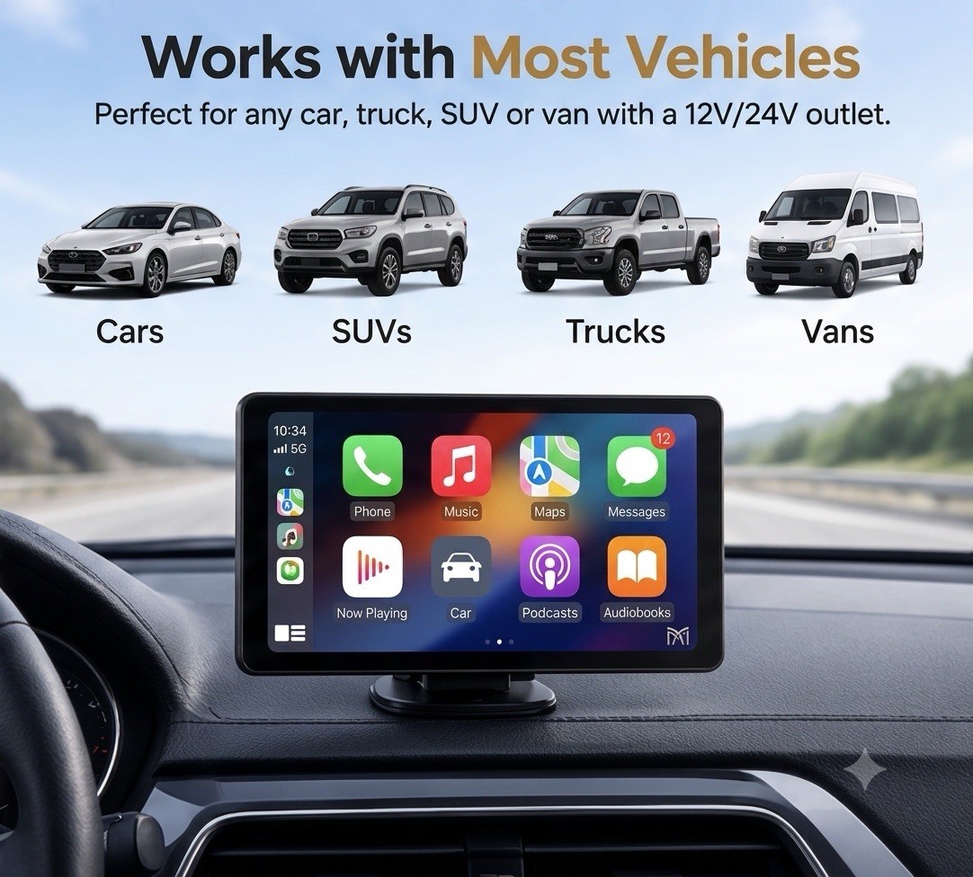 DriveVault 7” Wireless Apple CarPlay & Android Auto Smart Screen