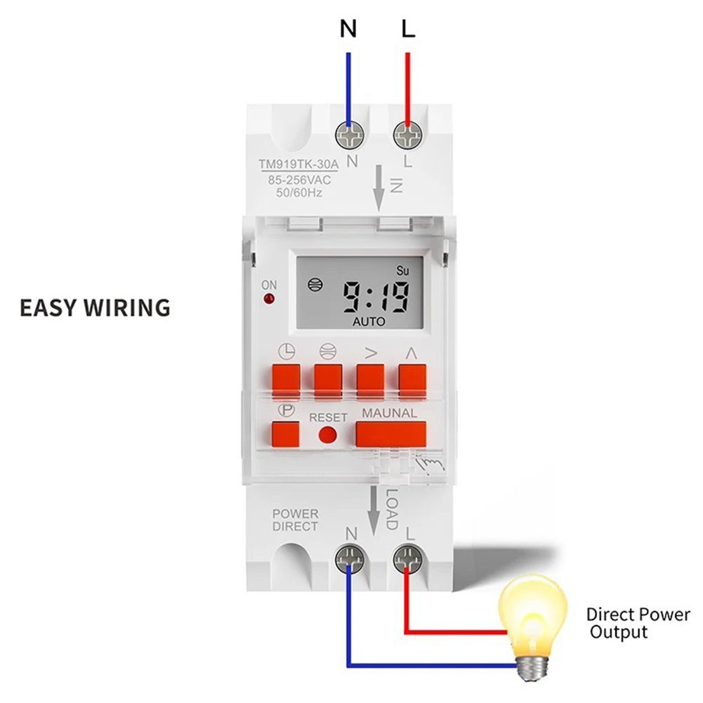 85265VAC Auto Sunrise Sunset Timer Switch 30A Supports Eight Program Settings