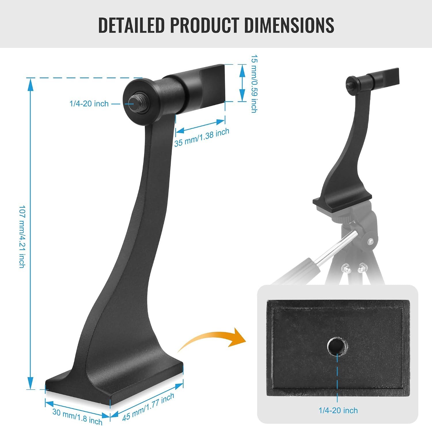 Alstar Binocular Tripod Adapter with Quick Release 1/4 Inch Threading Detachable