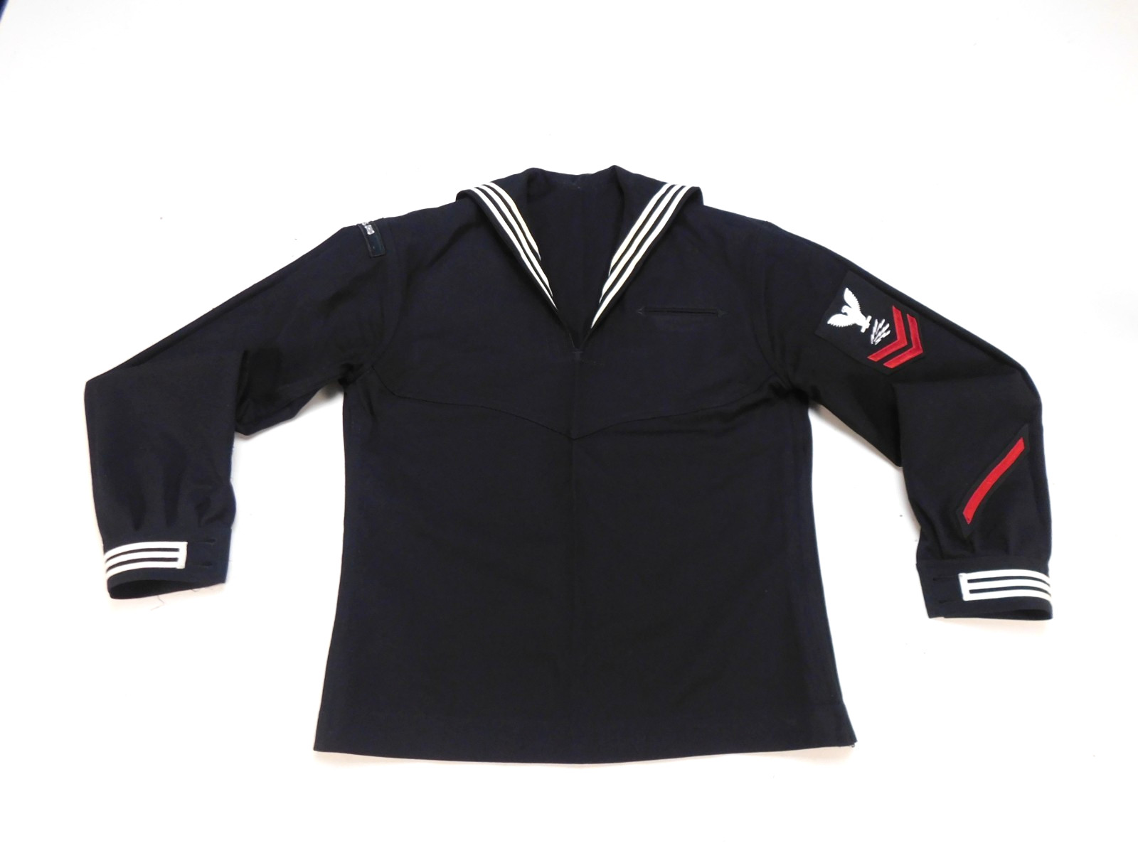US Navy SDB Jumper 40 Regular Service Dress Blue Wool Sailor Uniform w/ Zipper