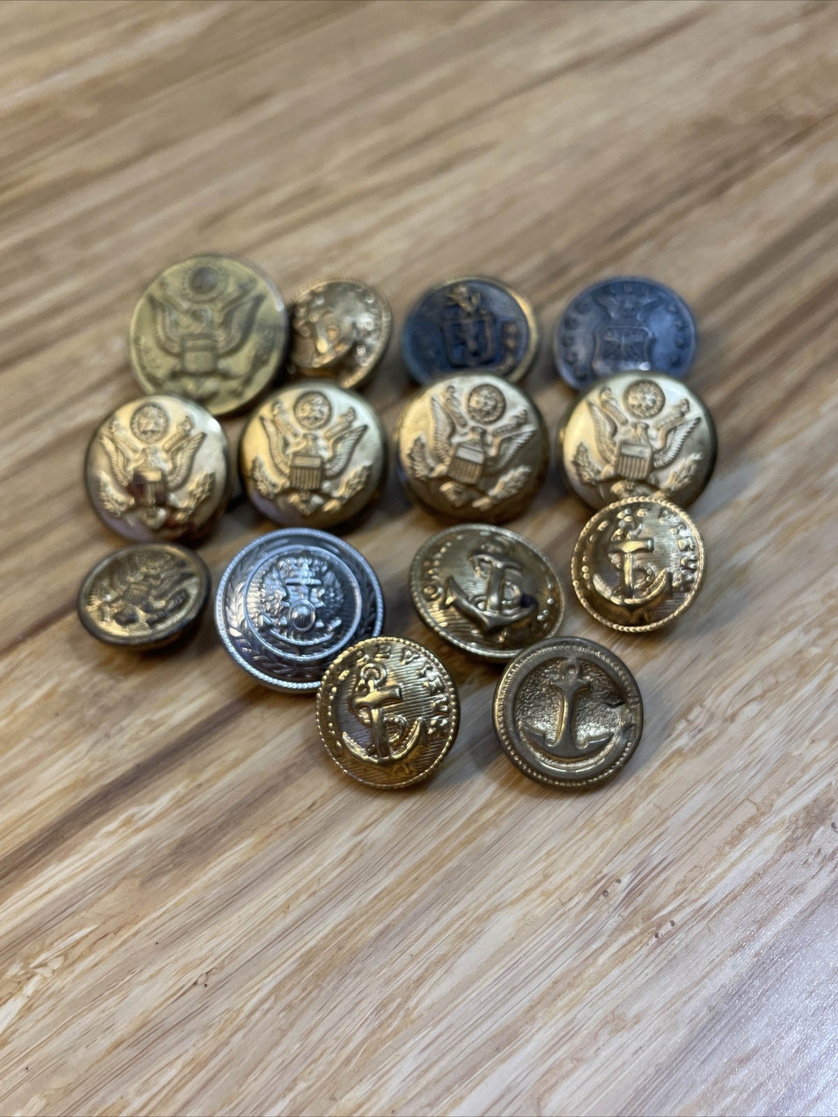Vintage Lot of 10+ Military Buttons  USA British Canada KG JD