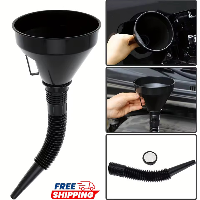 Flexible Large Funnel Oil Water Gas Fuel Spout for Car Motorcycle Boat