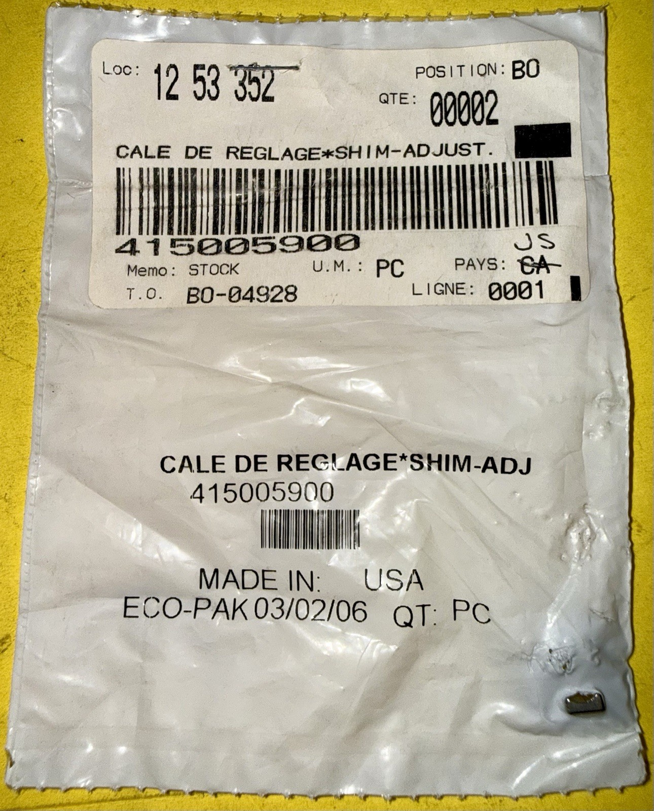 BRP OEM Discontinued SkiDoo adjustment shim 415005900 new